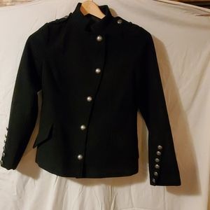 Black asymmetrical pea coat